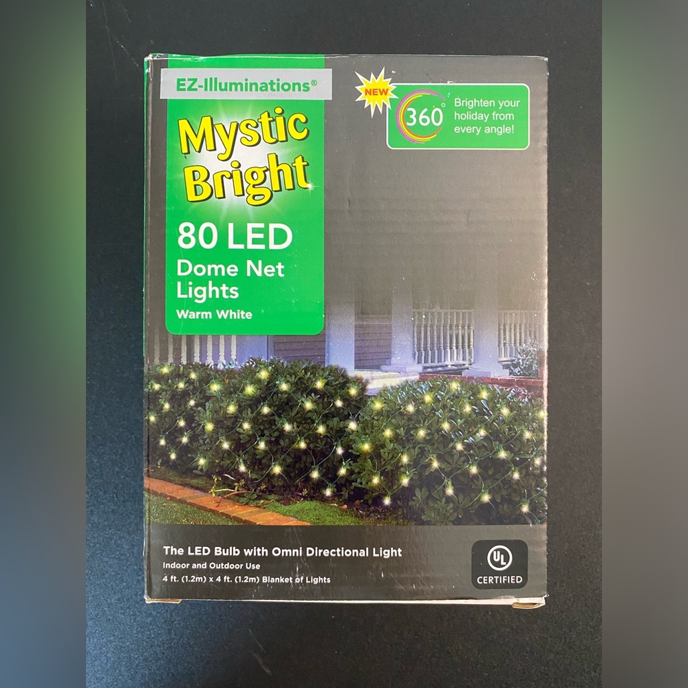 EZ Illuminations Mystic Bright 80 LED Dome Net Lights Warm White